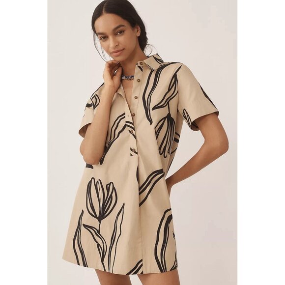 NWT Size LP -The Pollie Short-Sleeve Cotton Swing Tunic Mini Dress (NWT US$ 148) - Picture 1 of 16